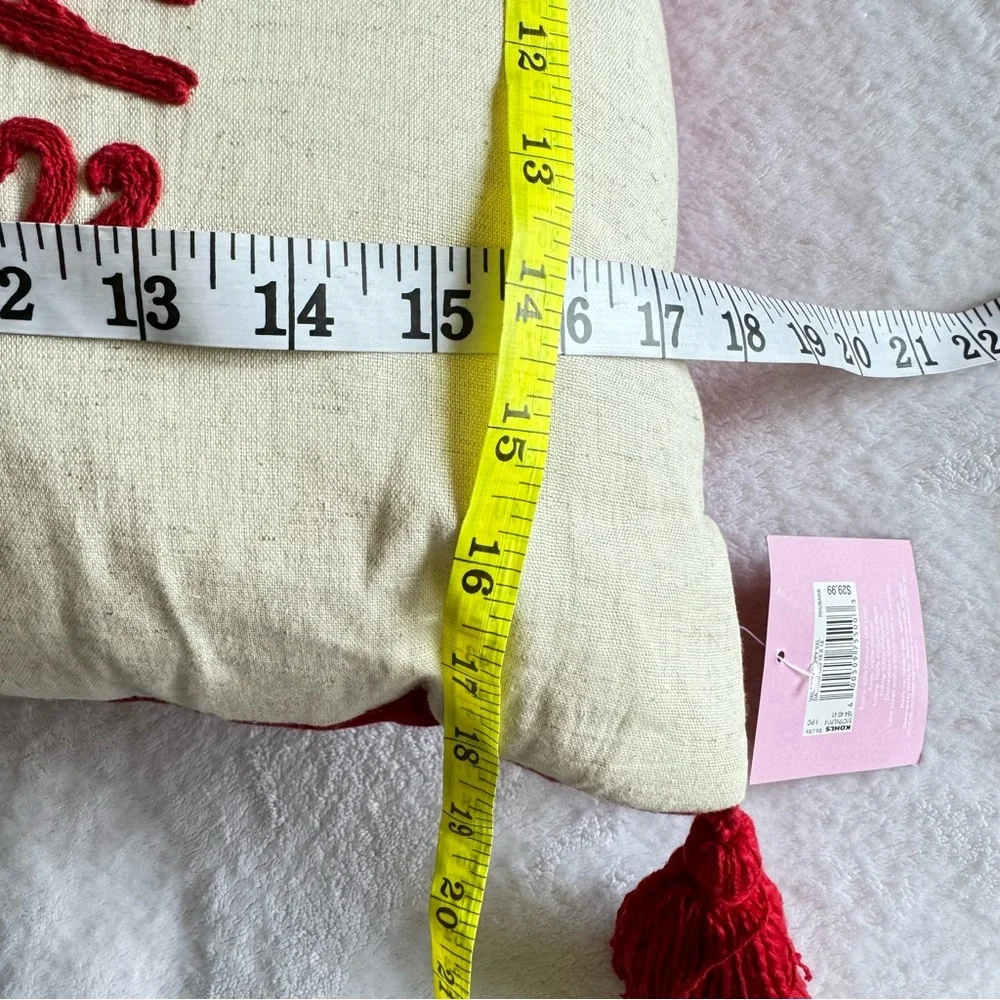 Valentine's Day Decorative Pillow - Red and White.
